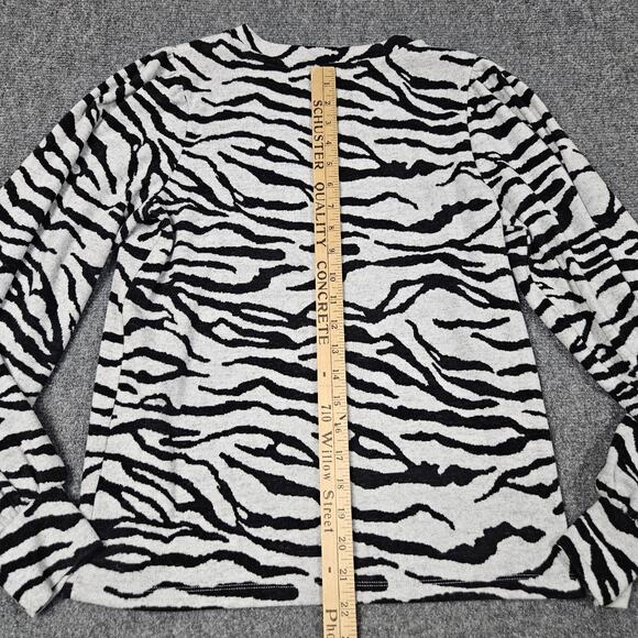 Sanctuary Zebra Stripe Sweatshirt Sz XS‎ (Oversized) Black White Elevated Casual - Picture 6 of 7